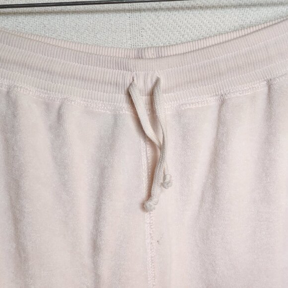 Spa Chico's Pink Terry Cloth Cotton Poly Tie Lace Hem Lounge Pants Chico 2 US 12 - Picture 8 of 16